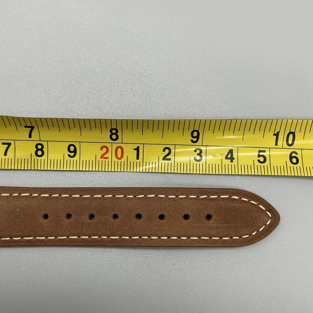 Vintage 1970s Timex Electric Mens Watch 38mm Brown Dial Day Date Leather Strap